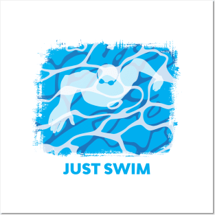 Swim Pool Just Swim Freestyle Posters and Art